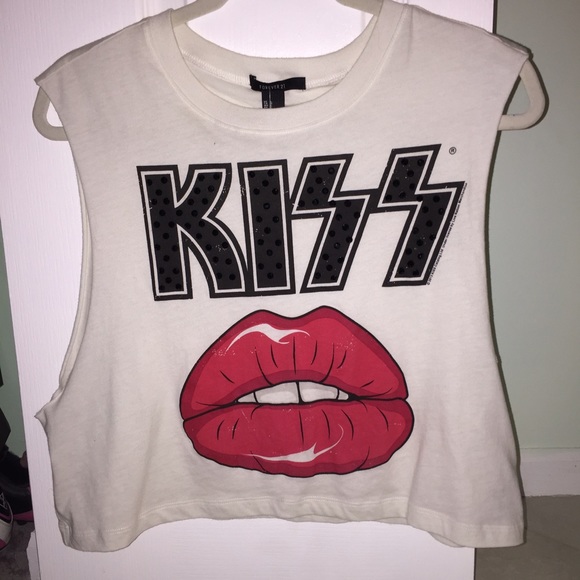 Forever 21 Tops - MAKE OFFERS!! KISS muscle tee crop top