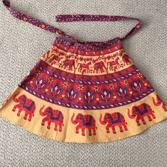 Free People Dresses & Skirts - Free people wrap skirt with elephant print!