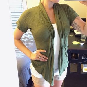 green cardigan
