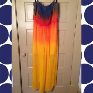 🌅Sunset Sheer Ombré Strapless Cocktail Dress🌅