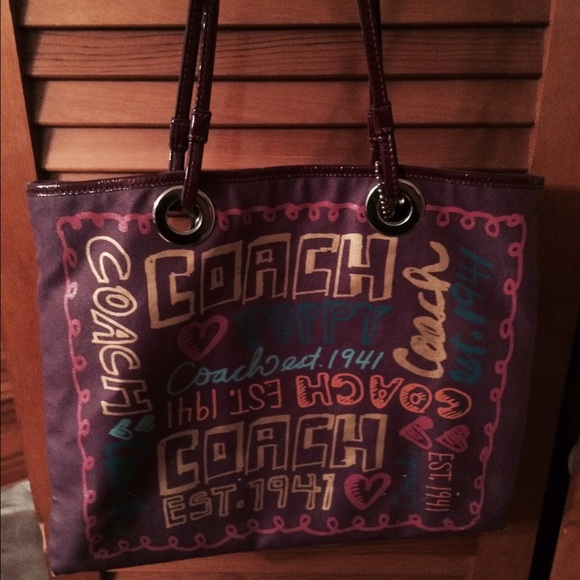 Coach poppy tote