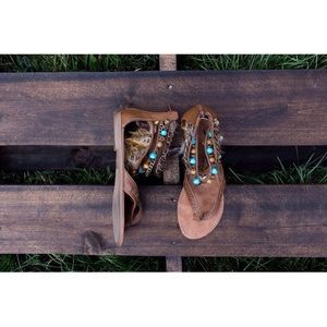 Boho sandals- NEVER WORN!