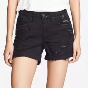 Rag & Bone Boyfriend Shorts in Black Rebel