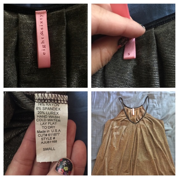 Eight*Sixty dark grey sparkle tank top - Picture 4 of 4