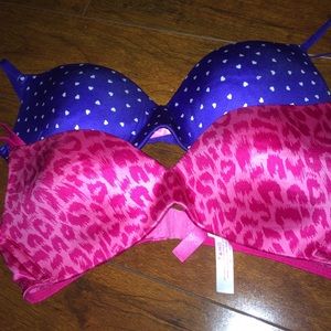 2 Victoria's Secret push-up t shirt bras
