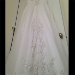 Part 2: Size 8 White Wedding Gown w/beads A-line