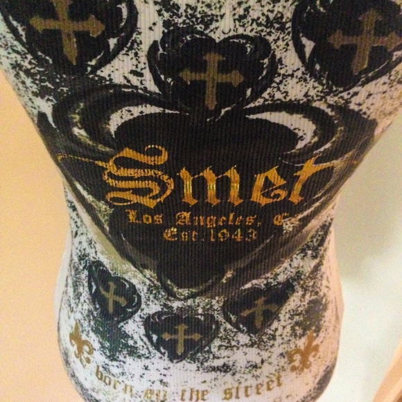 Smet by Christian Audigier gold printed tank - Picture 4 of 4