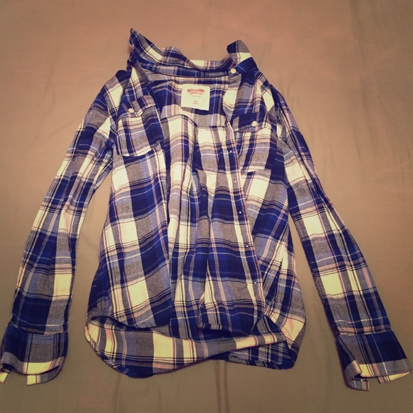 Blue and white flannel
