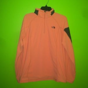 North Face 1/4 zip orange zipup