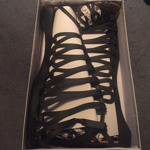 Black Gladiator Sandals.  Wide Calf!!