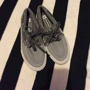 Grey and white converse
