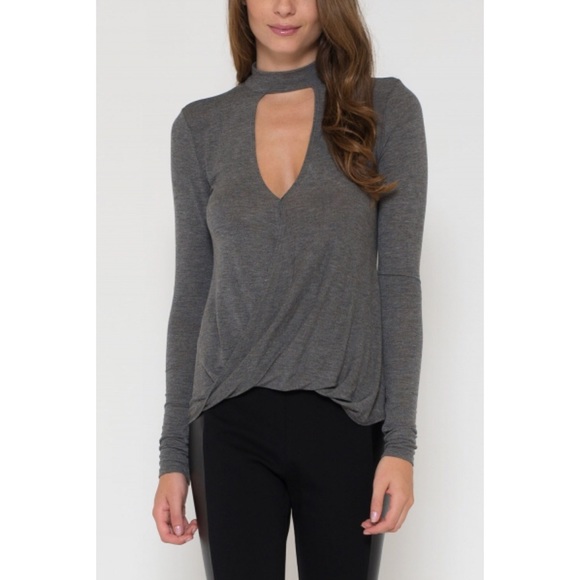 Tops - Heather Grey Front Gathered Sweater