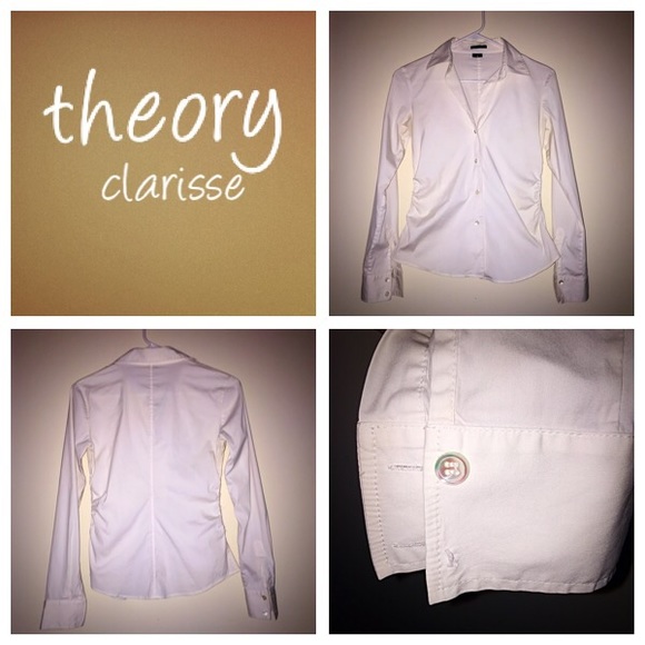 Theory clarisse ruched side blouse. Sz P
