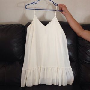 Lulu's White Ruffle Shift Dress