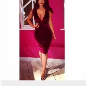 Burgundy Velvet cocktail dress from Missguided.com