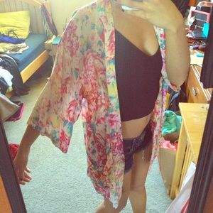 Multi color Kimono with pocket
