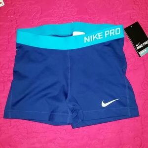 NWT Blue Nike Pro shorts