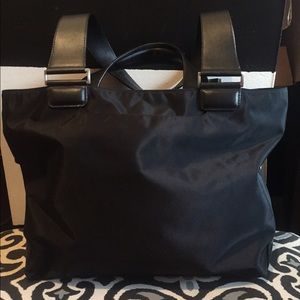 *SOLD* TUMI Black Leather Nylon Carry On Bag