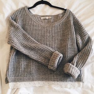 *new* U.O. Knit Sweater w/ Lace Detail