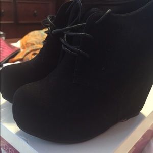 Black suede bootie