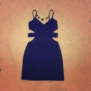 Cut-out Bodycon Dress [Navy Blue]
