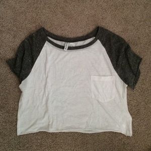 Grey and white crop top