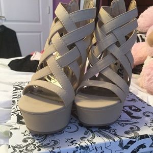 A strappy wedge