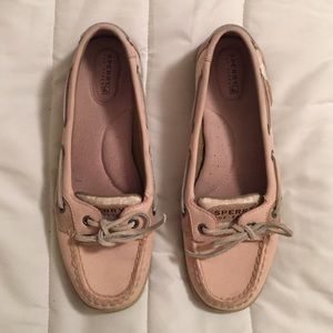 Sperrys Topsider shoes, size 8M pink with floral