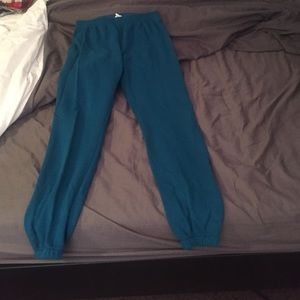 Pink Teal Skinny Sweatpants