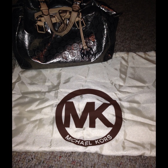 Michael Kors Grayson Satchel Metallic Purse