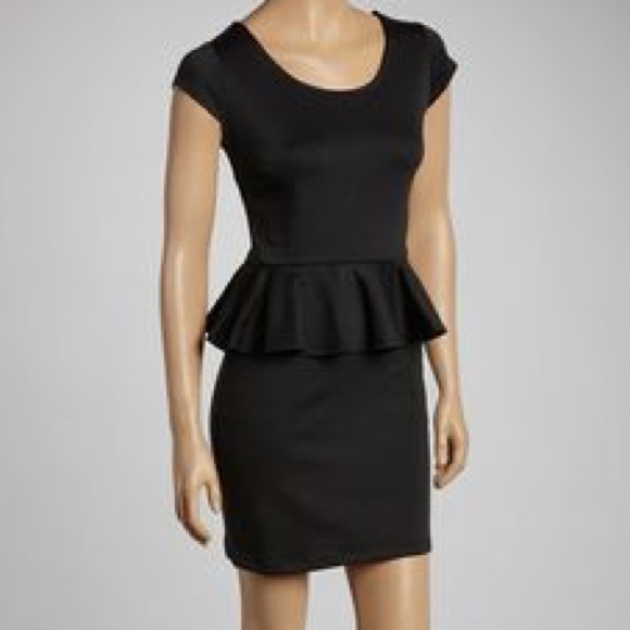Black peplum dress - Picture 1 of 2