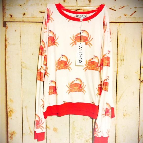 WILDFOX sweater crabs NWT