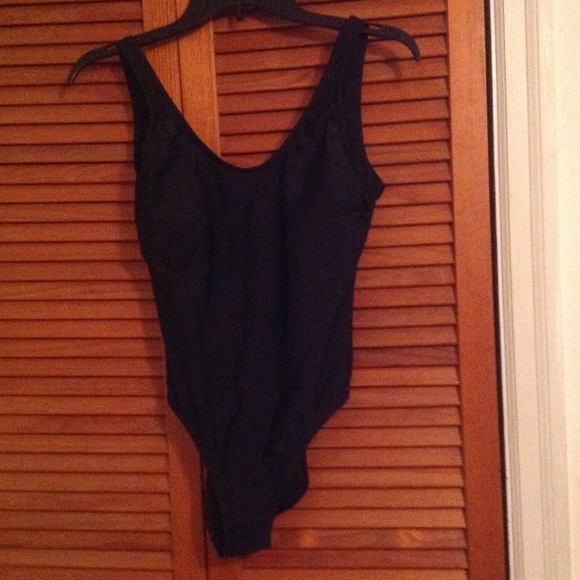 Black one piece bathing suit