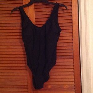 Black one piece bathing suit