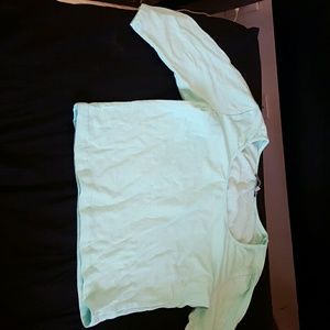 Turquoise crop top short sleeved