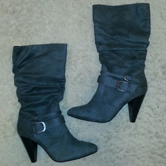 Grey Faux Suede boots