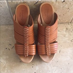 Coach leather wedges