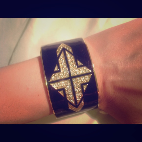 One of a KIND enamel and gold tone bracelet