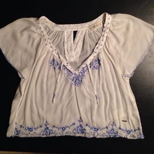 HOLD Abercrombie and Fitch boho embroidered top