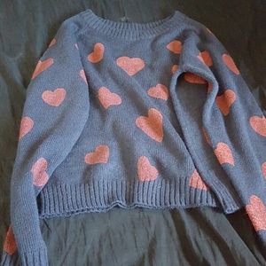 Cute hearted sweater
