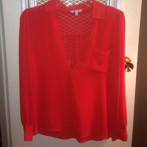 Red long sleeve blouse
