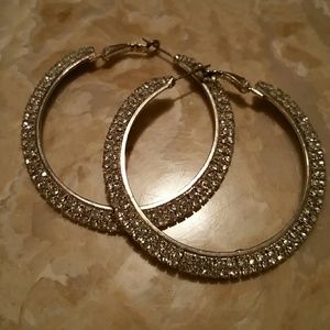 Rhinestone hoop earrings