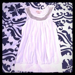 Michael Kors Sleeveless Top w/ Chain Neckline