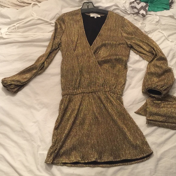 Gold dress with belt