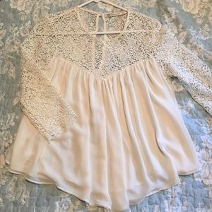 ZARA Ivory Lace Top