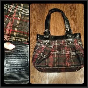 Plaid coach handbag