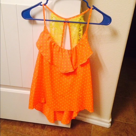 Neon orang & yellow tank - Picture 1 of 2