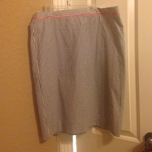 Blue and white pin stripped skirt