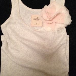 Hollister Beige Tank Top with Flower Attachment