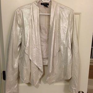 INC faux suede metallic moto jacket